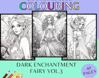 Dark Fairy Coloring Book: Gothic Fantasy Art, 40 Pages (PDF Download) Dementia, Adults, Children