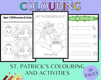 Saint Patrick's Day Coloring Pages and Activities| Digital Download | Printable preschool