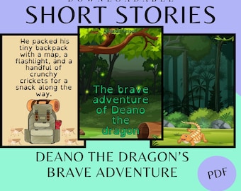 Deano&#39;s adventures children&#39;s digital book, Digital kids book, Children&#39;s book, Open dyslexic font, dyslexia reading, imagination, learning