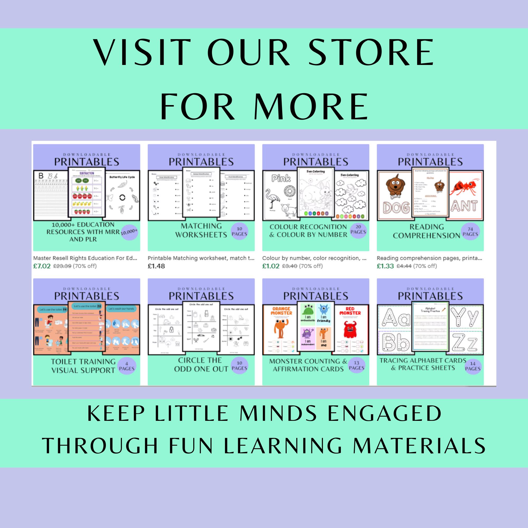 Reading Comprehension Pages, Printable, Worksheets, Writing Sheets