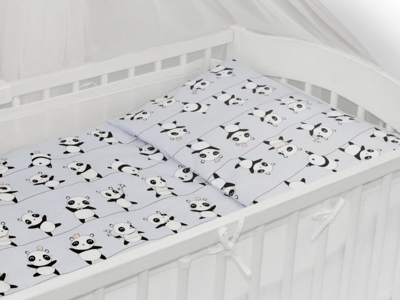 Baby Cot Bedding Set 9pc Fit Cot Bed 140x70cm Panda Etsy UK