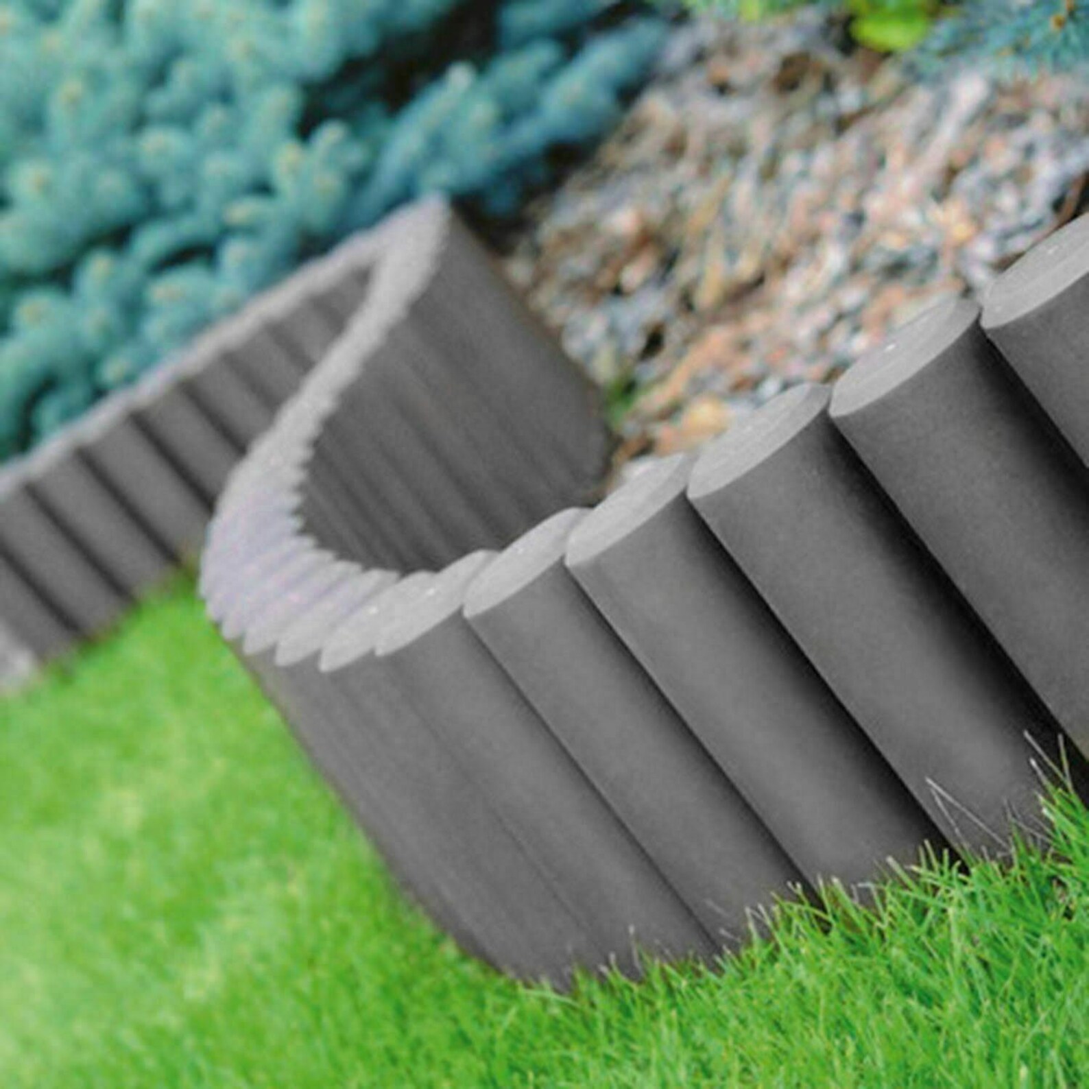Garden Fence Lawn Boarder Edge Hammered Palisade Fencing Plastic 2.80m ...