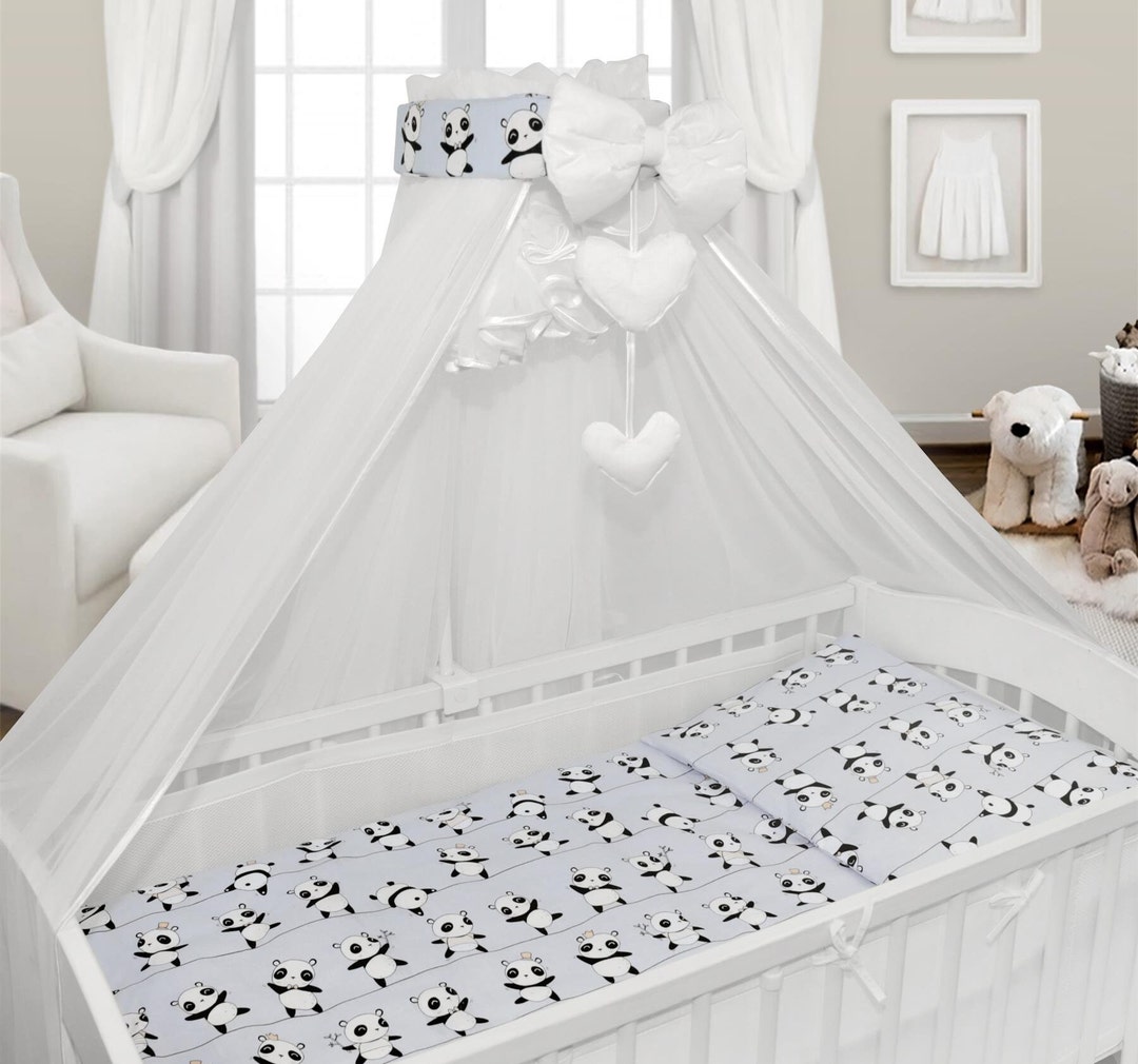 Baby Cot Bedding Set 9pc Fit Cot Bed 140x70cm Panda Etsy UK