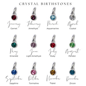 Birthstone charm, sterling silver