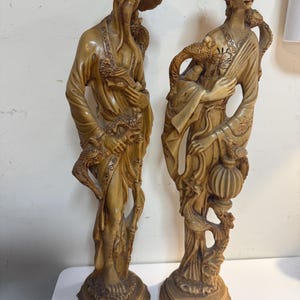 Pair of Asian Resin Large Figurines