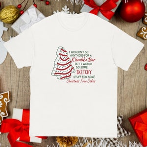 Weihnachtsbaum-Kuchen-lustiges Feiertags-Grafik-T-Stück
