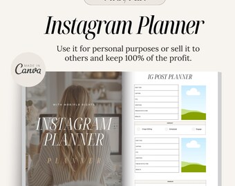 Instagram Planner Canva Template: MRR/PLR Digital Products