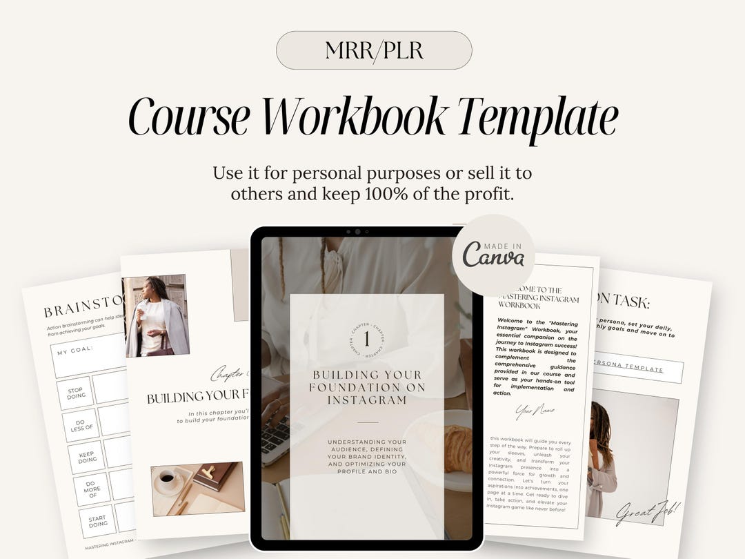 MRR PLR Course Workbook Template, Ebook Template, MRR Digital Guide ...