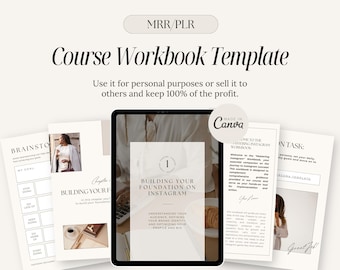 MRR PLR Kurs Arbeitsbuch Vorlage, eBook Vorlage, MRR Digital Guide, Plr Digitale Produkte, Digitales Marketing, Als Ihre eigenen verkaufen, Canva
