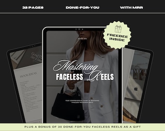 NEW Faceless Reels Guide, Your Comprehensive Guide to Mastering Faceless Instagram Reels, Includes Master Resell Rights, MRR, PLR, Canva