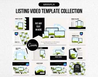 Listing Video Template Collection With Master Resell Rights, Canva Mockup Templates, PLR Digital Products, MRR/PLR, Bonus Reel Templates