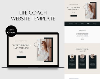 Canva Coach Website Template, Aesthetic Landing Page, Sales Page, Virtual Assistant, Services Website, Coaching Templates, Small Business