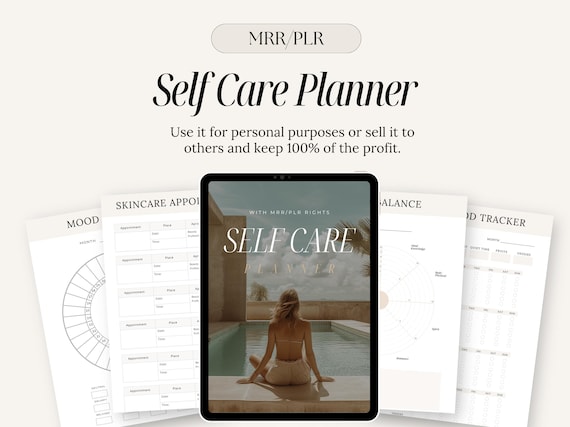 Self Care Planner: Digital Journal with MRR/PLR Rights (Canva Template)