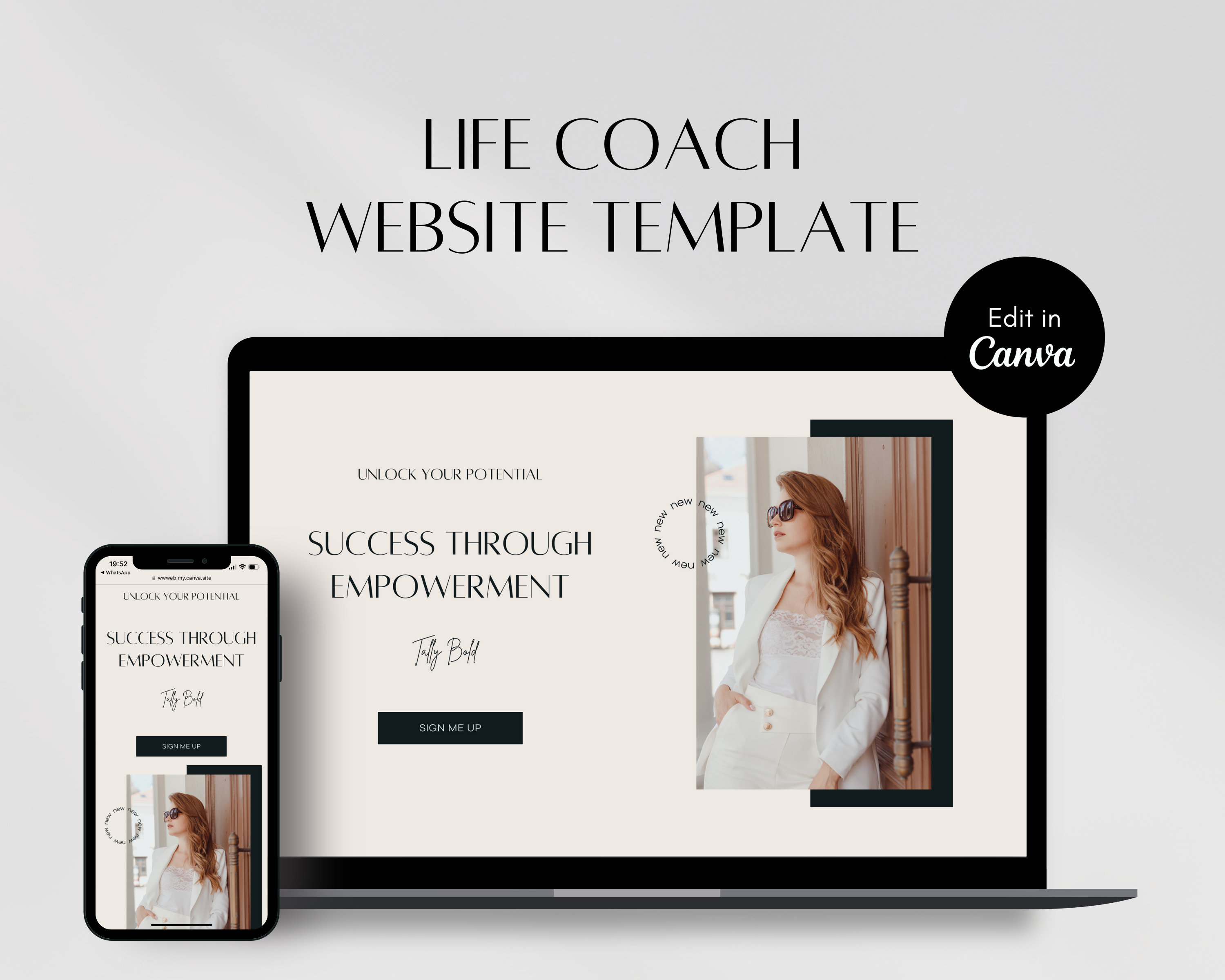 Canva Coach Website Template Aesthetic Landing Page Sales Etsy
