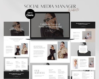 Canva Website Template: Social Media Manager Landing Page