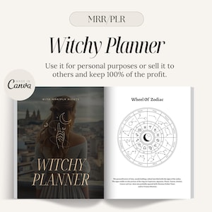 MRR PLR Witchy Planner, Witch Journal, Includes Master Resell Rights, Sell as Your Own, Printable Planner, Digital Planner, Canva Template
