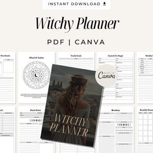 ADHD Witch Planner, Witchy Journal, Tarot, Astrology, Grimoire, Includes MRR PLR, Sell as Your Own, Printable, Digital, Canva Template, Pdf
