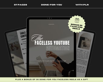 Faceless YouTube Automation Guide: PLR + Canva Template (Digital Download)
