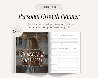 Personal Growth Planner: Canva Digital Journal with MRR/PLR Rights