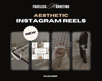 Instagram Reel Templates, Minimalist Faceless Digital Marketing Videos With Master Resell Rights, Aesthetic Reels for Instagram, MRR/PLR
