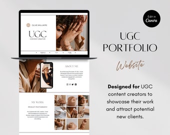 UGC Portfolio, UGC Pitch, UGC Canva website template, Virtual Assistant, Build a Website, Ugc Creator, Ugc Template