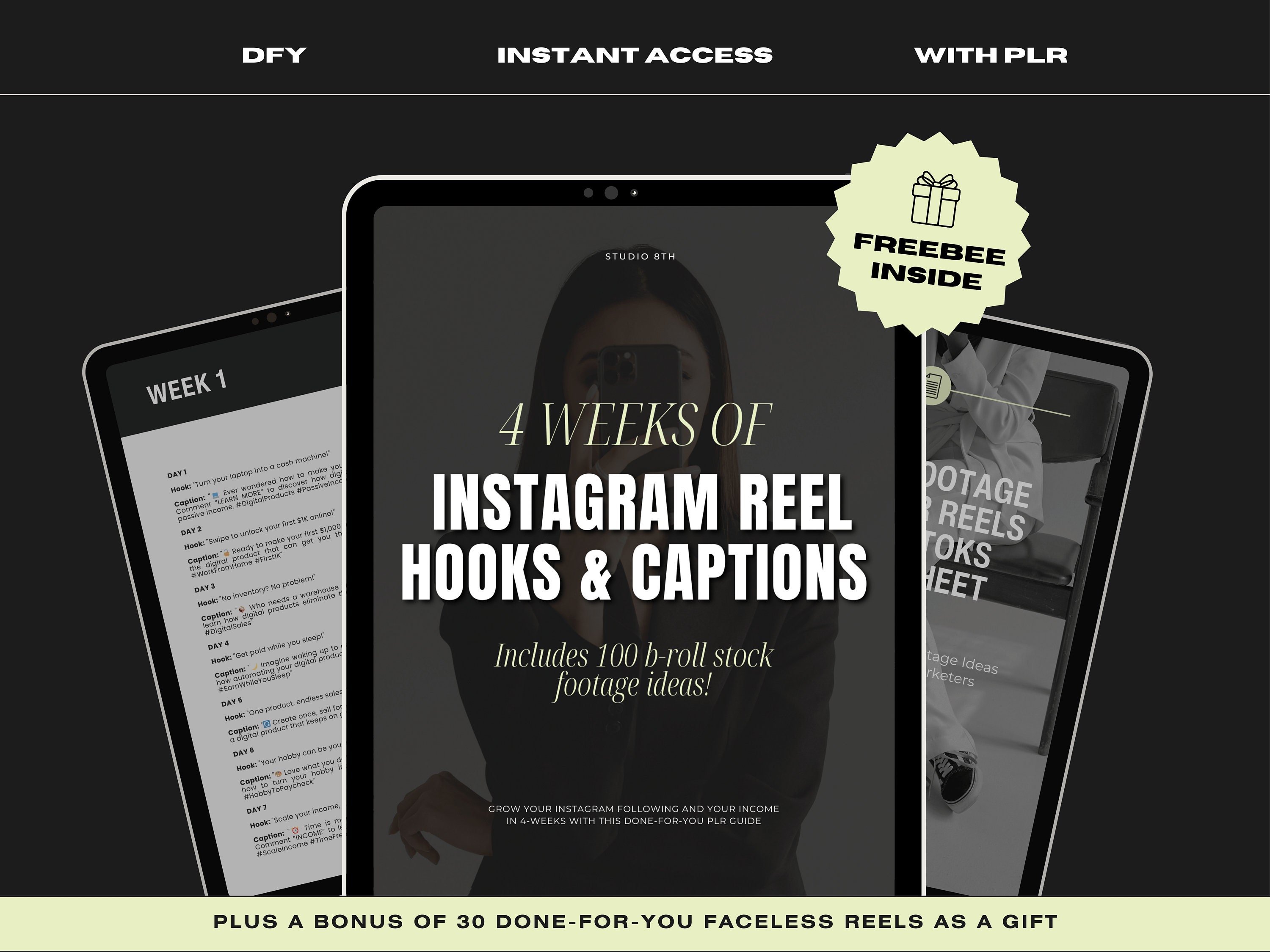 NEW Instagram Viral Reel Hooks and Captions, 4 Weeks of Content Written ...