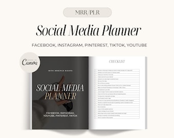 Social Media Planner: 130 Page Canva Template (MRR/PLR)