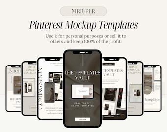 Pinterest Mockup Templates, MRR & PLR, Freebie Templates, Digital Product Canva Templates, Planner Mockup, Online Course Mockups, Canva