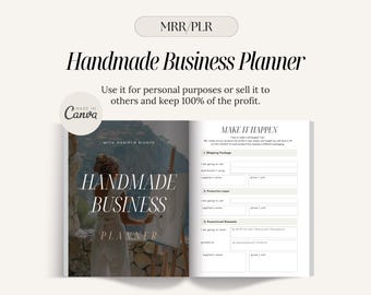 Handmade Business Planner: Canva Template with MRR/PLR Rights (Digital Download)