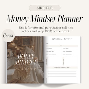 'Money Mindset' Planer w/ Master Wiederverkaufsrechte, erreichen Ihrer finanzielle Ziele, Verkaufen als Ihre eigenen, digitales Marketing, MRR PLR, digitales Journal