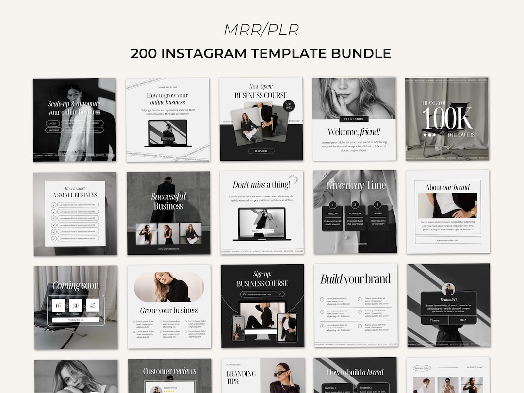 200 Instagram Post & Stories, Social Media Templates With Master Resell ...