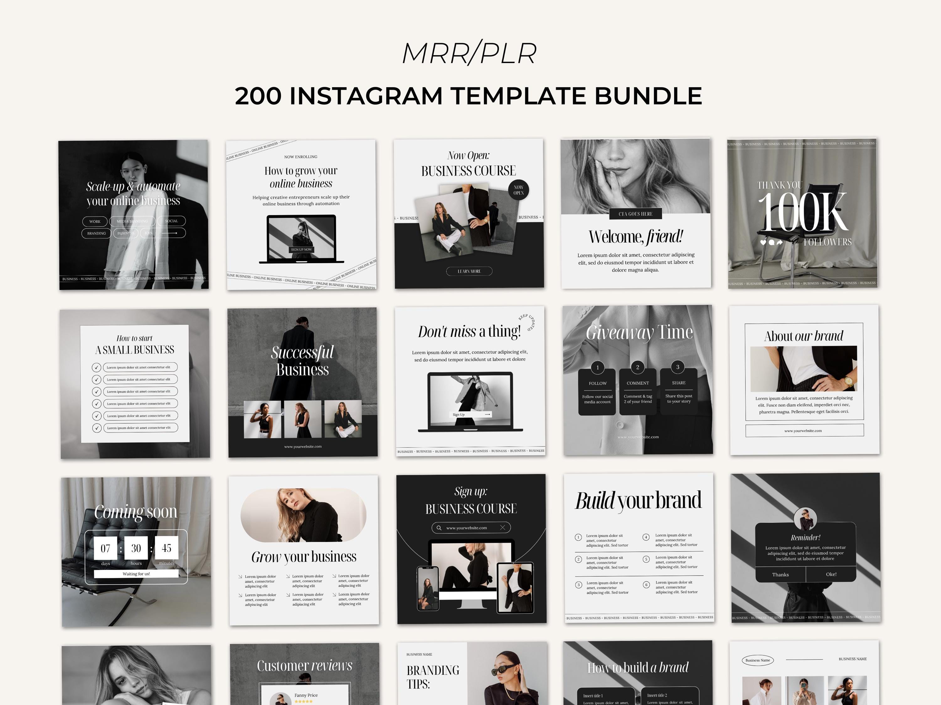200 Instagram Post & Stories, Social Media Templates With Master Resell ...