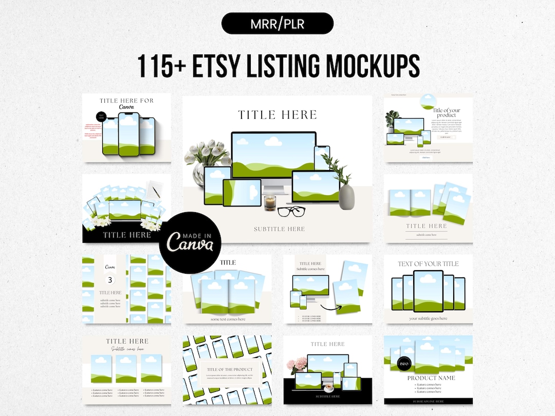 Master Resell Rights Mockup, MRR/PLR, Canva Mockup Bundle, Online Course Mockup, Planner M