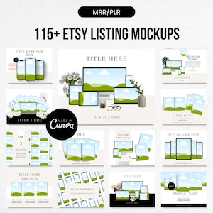 Mockup Master Resell Rights, MRR/PLR, pacchetto di mockup Canva, mockup di corso online, mockup di planner, mockup di eBook, prodotti digitali PLR