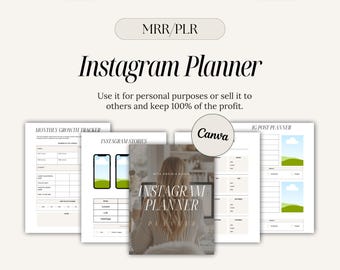 MRR Instagram Planner, Includes Master Resell Rights, Sell As Your Own, PLR Digital Products, MRR Digital Planner, Digital Marketing, Canva