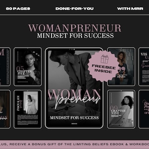 女性起業家 MRR と制限的な信念による成功のための考え方 eBook とワークブック、マスター再販権付き、MRR/PLR、