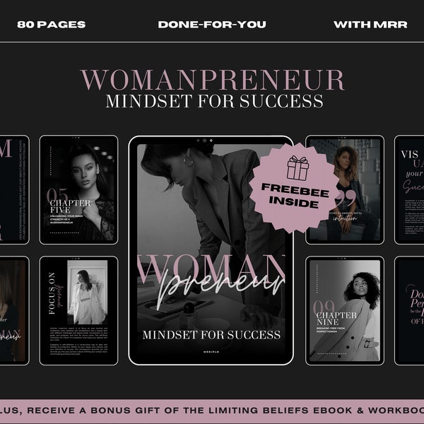 Womanpreneur Your Mindset For Success With MRR, And Limiting Beliefs eBook & Workbook, Comes With Master Resell Rights, MRR/PLR,