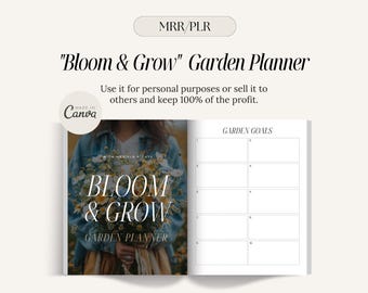 MRR Gardening Planner, Printable And Digital, Personal & Commercial Use, PLR Digital Products, Canva Templates to Sell, Sell As Your Own