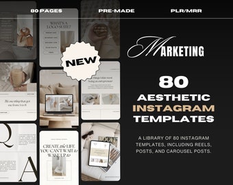 NEW Digital Marketing Instagram Post & Reel Templates, Social Media Templates With Master Resell Rights, MRR/PLR, Aesthetic, Faceless