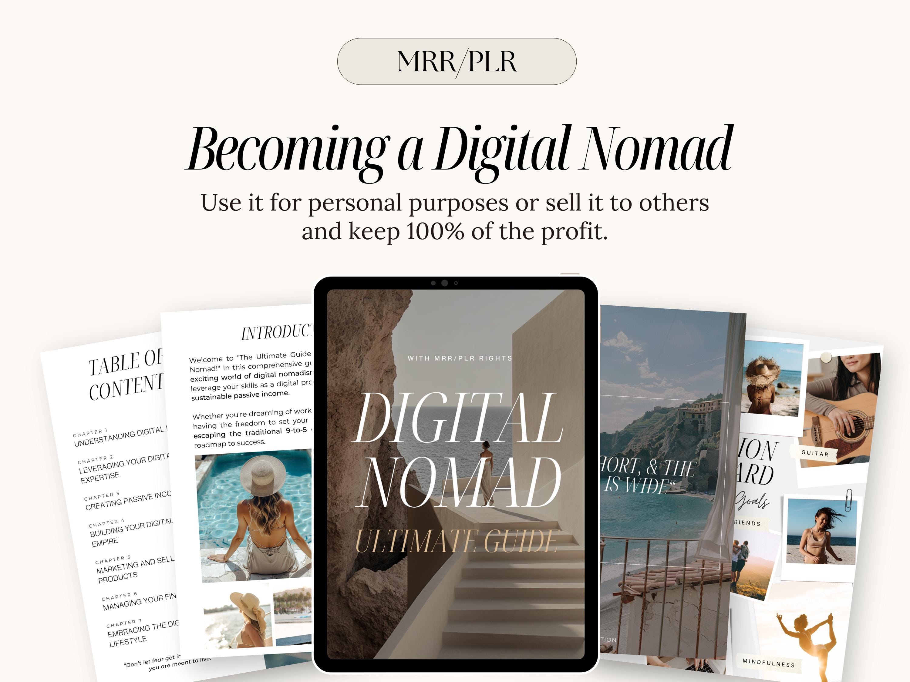 Digital Nomad Guide: MRR/PLR Canva Template + 30 Faceless Reels