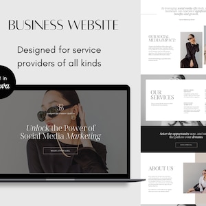 Canva Website Template, Landing Page, Sales Page, Virtual Assistant, Build a Website, Business Website, Social Media Manager, Marketing