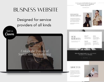 Canva Website Template, Landing Page, Sales Page, Virtual Assistant, Build a Website, Business Website, Social Media Manager, Marketing