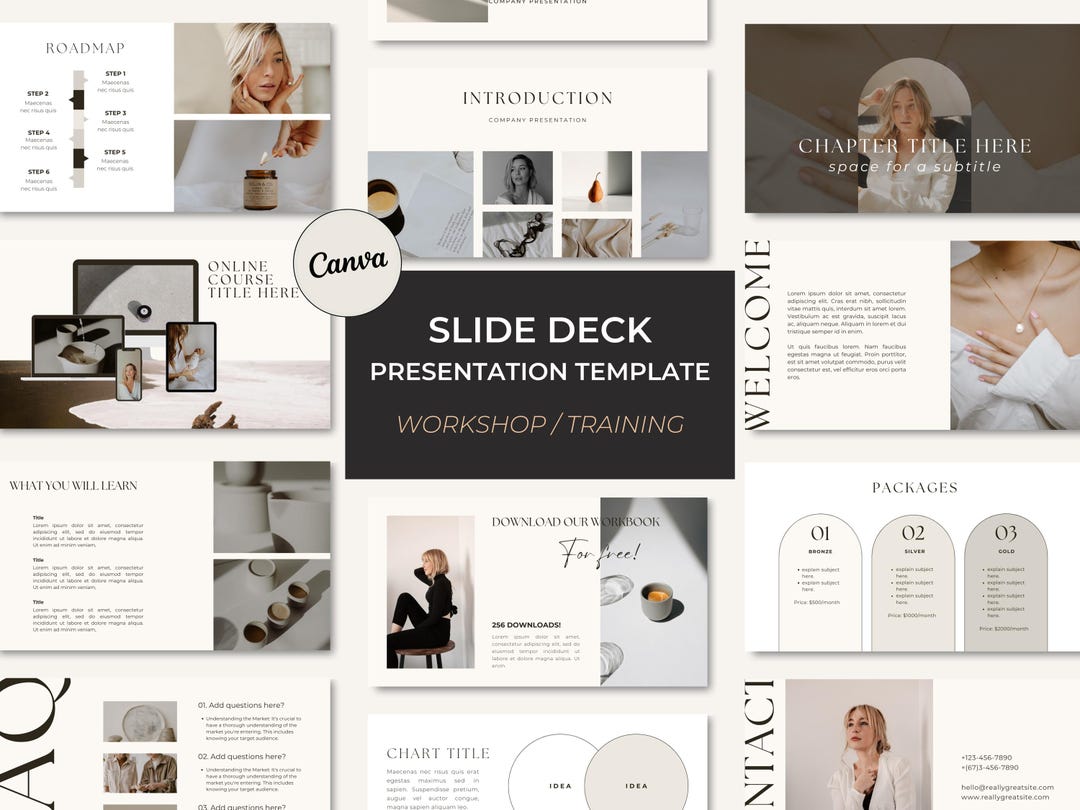 Canva Slide Deck Template: 60-page Course Presentation W/ MRR PLR - Etsy