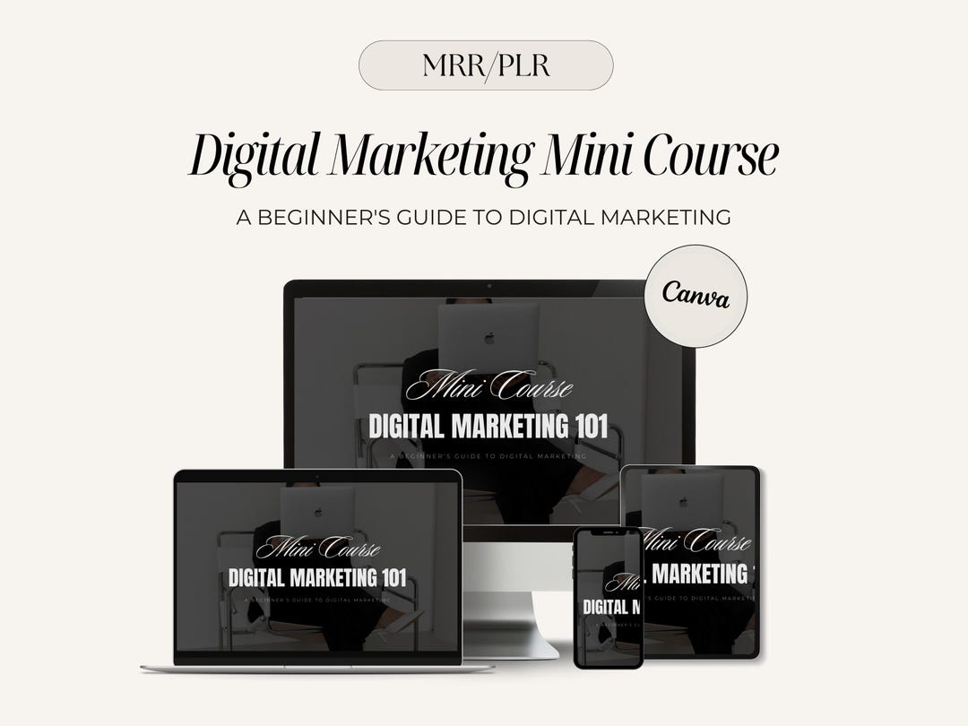 Digital Marketing Mini Course 2025: MRR/PLR Canva Template - Etsy