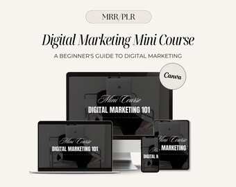 Digital Marketing Mini Course 2025: MRR/PLR Canva Template