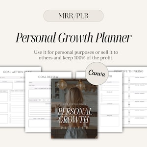MRR PLR Personal Growth Planner w/ Master Resell Rights, Digital Journal, Sell As Your Own, PLR Digital Products, Digital Marketing, Canva