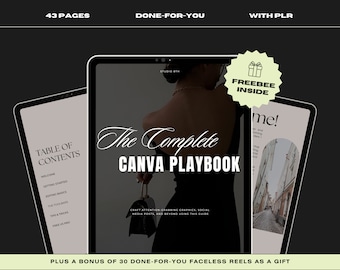 The Complete Canva Playbook, A DFY Canva Course Guide, How To Use Canva Course, Includes Private Label Rights, PLR, Canva E-Book