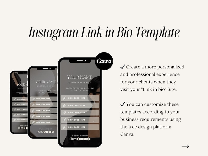 Minimalist Link in Bio Canva Template: MRR PLR Resell Rights - Etsy ...