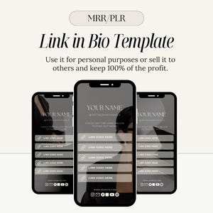 Link in Bio Template w/ Master Resell Rights, Life Coaching Link In Bio, Minimal Link In Bio Canva Template, Link Tree Template Alternative