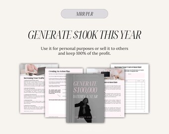 MRR Generate 100k This Year eBook w/ Master Resell Rights, PLR Digital Products, Passive Income eBook, Sell As Your Own, Digital Marketing